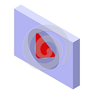 Play button icon, isometric style