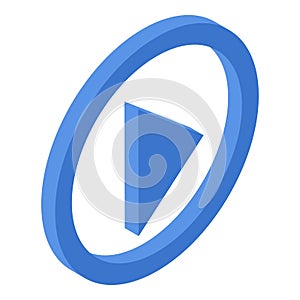 Play button icon, isometric style