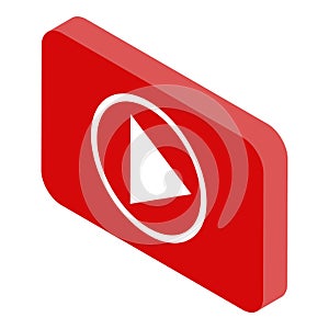 Play button icon, isometric style