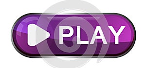 Play button icon sign element logo in purple colored on white background