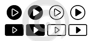 Play button icon. Vector web isolated elements. Video Audio Player Navigate Symbol