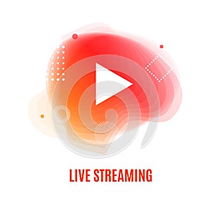 Play Button Live Streaming or Vlogging Concept. Vector photo