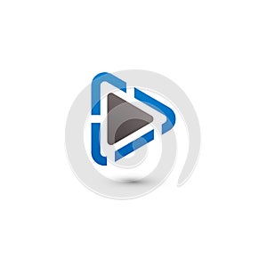 Play button multimedia logo graphic