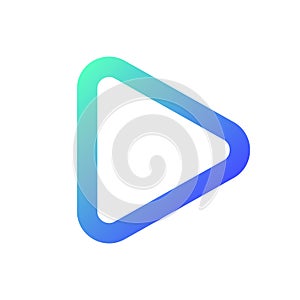 Play button pixel perfect gradient linear ui icon