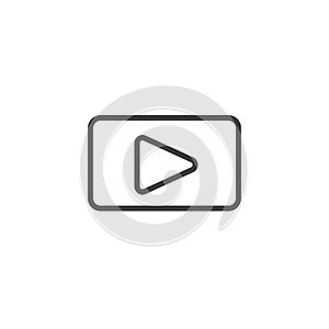 Play button square line icon