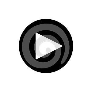 Play button. vector icon in linear style isolated on white. Audio or video icon.