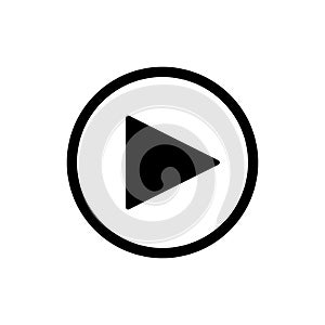 Play button. vector icon in linear style isolated on white. Audio or video icon.