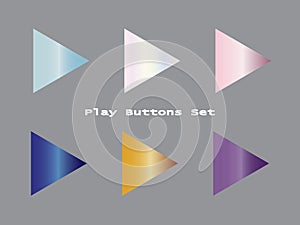 Play Buttons Gradient Set