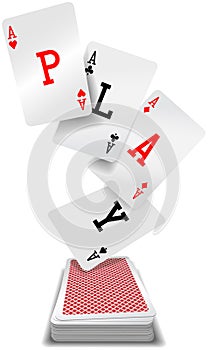 Play cards aces poker hand deck