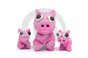 Play doh Family Pig on white background