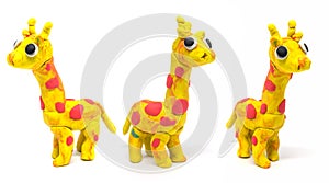 Play doh Giraffe on white background