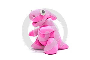 Play doh Parasaurolophus on white background