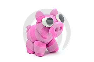 Play doh Pig on white background