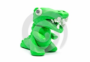 Play doh Tyrannosaurus on white background