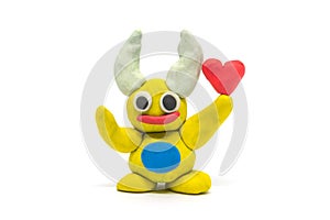 Play dough Beetle on white background