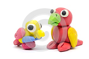 Play dough Bird on white background