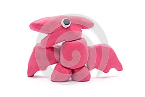 Play dough Pteranodon on white background