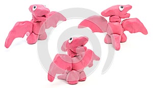 Play dough Pteranodon on white background