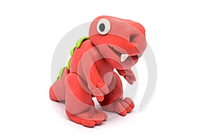 Play dough Tyrannosaurus on white background