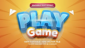 play game cartoon kids comic 3d editable text style effect template