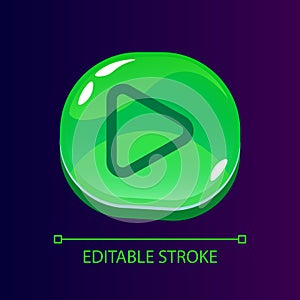 Play glossy ui button with linear icon