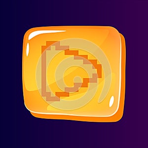 Play glossy ui button with pixelated icon