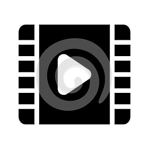 Play glyph flat vector icon