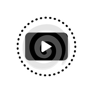 Black solid icon for Play, media and live