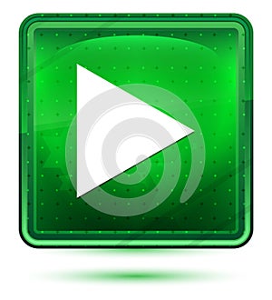Play icon neon light green square button