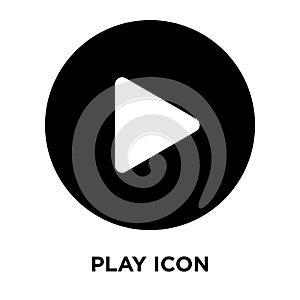 Play icon vector isolated on white background, logo concept of P