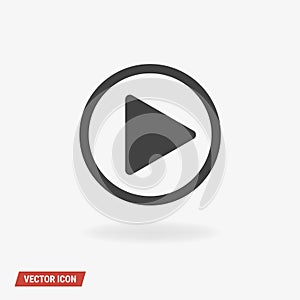 Play Icon Vector, vector illustion flat design style.