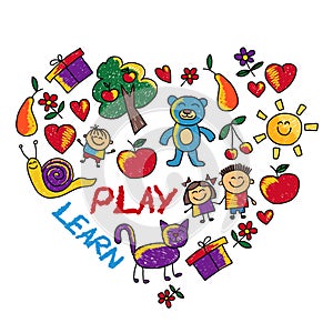 Play Learn and grow together Vector image
