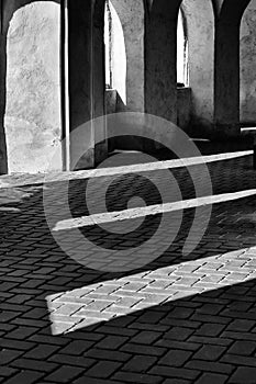 The play of light and shadow in pilgrimÂ´s church Zelena Hora, Czech republic