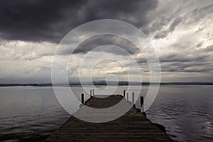 play of lights with the clouds over the Albufera pier