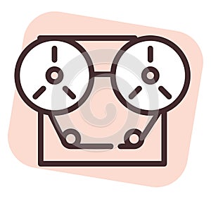 Play media magnetophone, icon