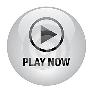 Play now button on white