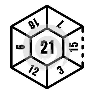 Play number dice icon, outline style
