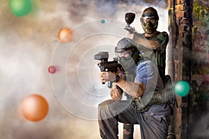 Play paintball game