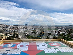 Play parchis on panorama view photo