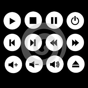 Play and Paus Icons set. Vector photo