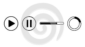 Play, Pause, Loading Bar, and Progress Circle Icons