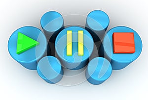 Play Pause Stop button