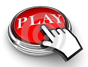 Play red button and pointer hand