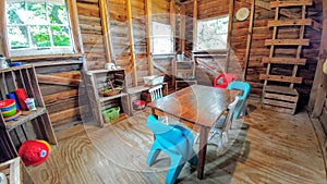 Play room in a wooden Treehouse