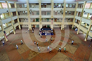 Play at school courtyard