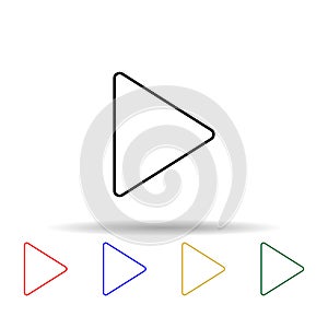 play sign multi color style icon. Simple thin line, outline vector of web icons for ui and ux, website or mobile application