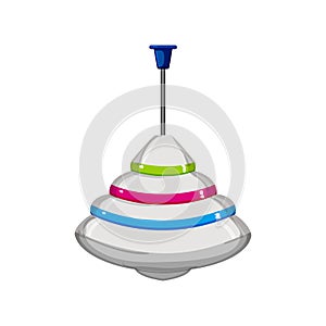 play spinning top toy cartoon vector illustration