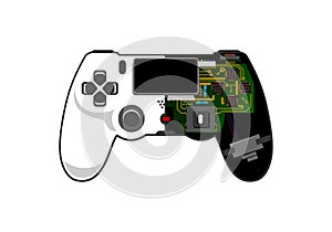 Play Station 4 Game Console Stick Controller Design Illustration