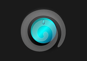 play symbol icon on blue in blue button in black background, Vector illustrator