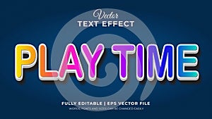 Play time colorful 3d editable text effect